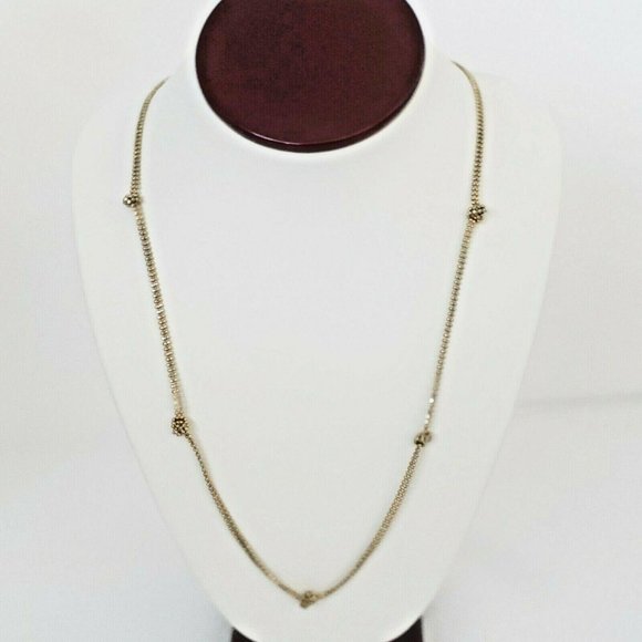 Anne Klein Gold Tone Knotted Necklace Lobster Clasp 24" With Extender - Picture 3 of 8